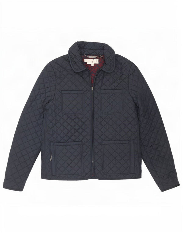 Hobbs Womens Quilted Jacket UK 14 Large Navy Blue Nylon