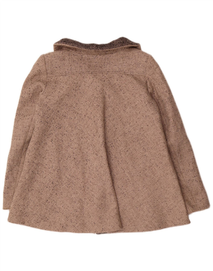 Max & Co. Womens Short Oversized Overcoat UK 6 XS Beige Flecked Wool