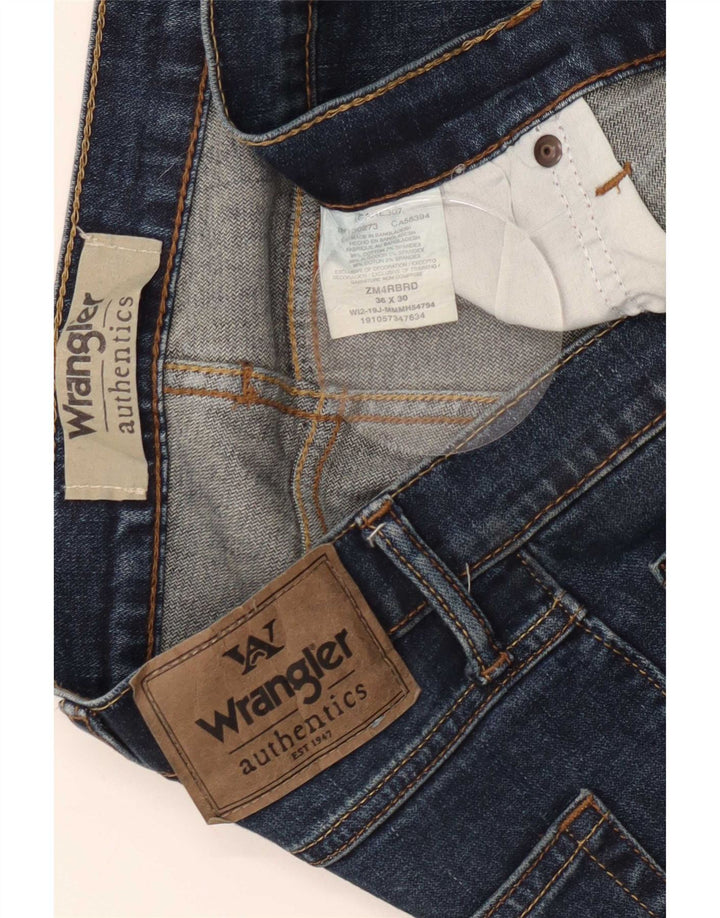 Wrangler Mens Straight Jeans W36 L30 Blue Cotton