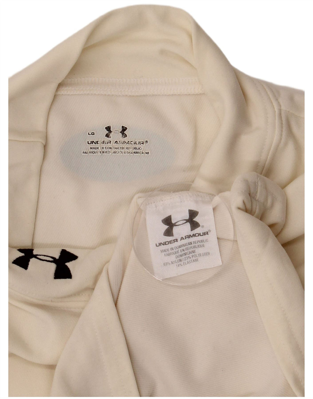 Under Armour Mens Top Long Sleeve Large Off White Nylon