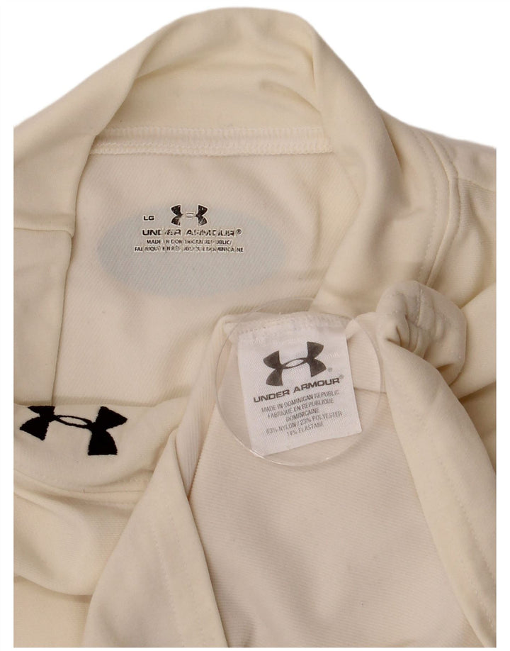 Under Armour Mens Top Long Sleeve Large Off White Nylon