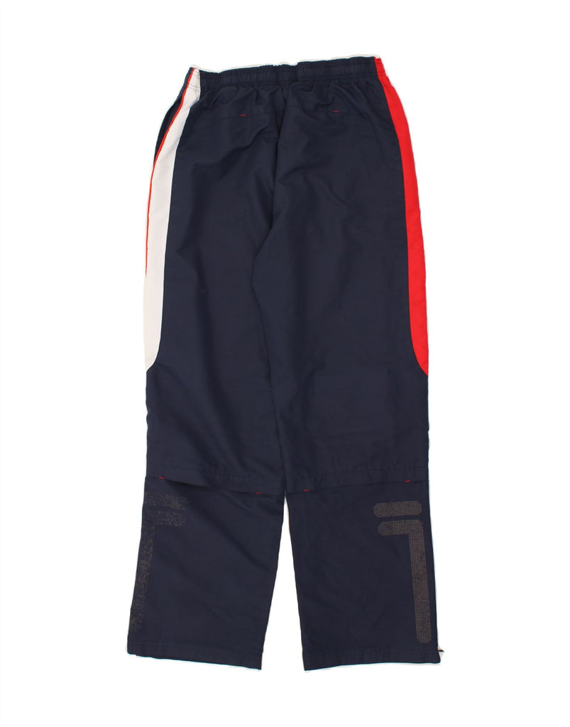 FILA Mens Graphic Tracksuit Trousers XS Navy Blue Colourblock Polyester | Vintage Fila | Thrift | Second-Hand Fila | Used Clothing | Messina Hembry 