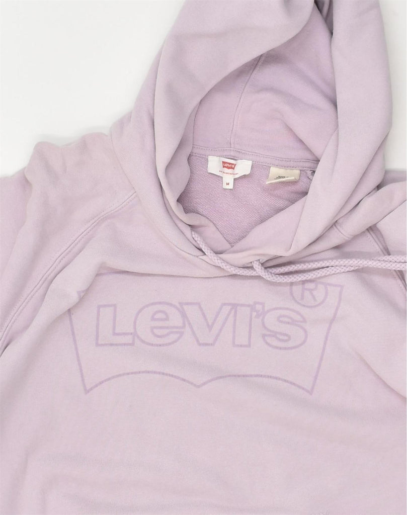 LEVI'S Womens Graphic Hoodie Jumper UK 14 Medium Purple Cotton | Vintage Levi's | Thrift | Second-Hand Levi's | Used Clothing | Messina Hembry 