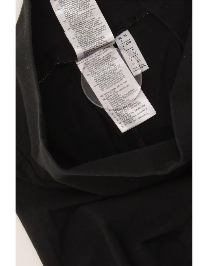 Adidas Womens Graphic Leggings UK 8 Small Black Cotton