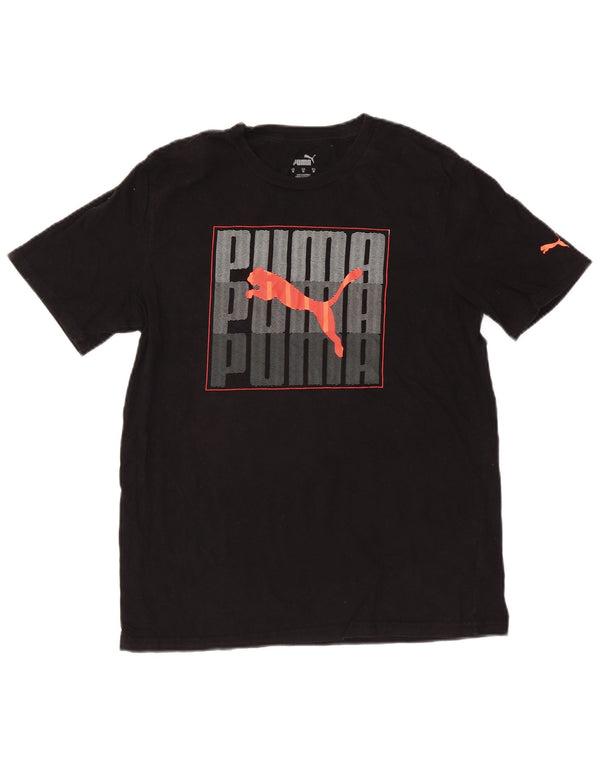 PUMA Mens Graphic T-Shirt Top Medium Black Cotton