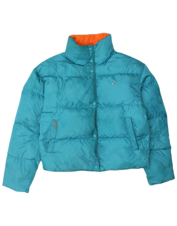 Tommy Hilfiger Womens Oversized Padded Jacket UK 10 Small Blue Polyamide