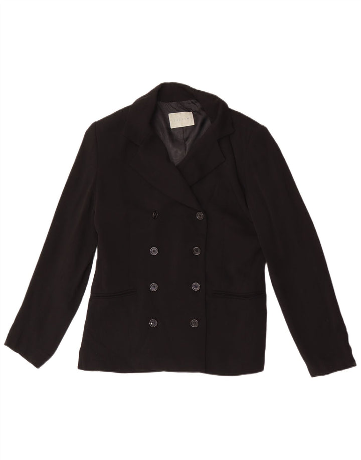 Jigsaw Womens Pea Coat UK 14 Medium Black Wool