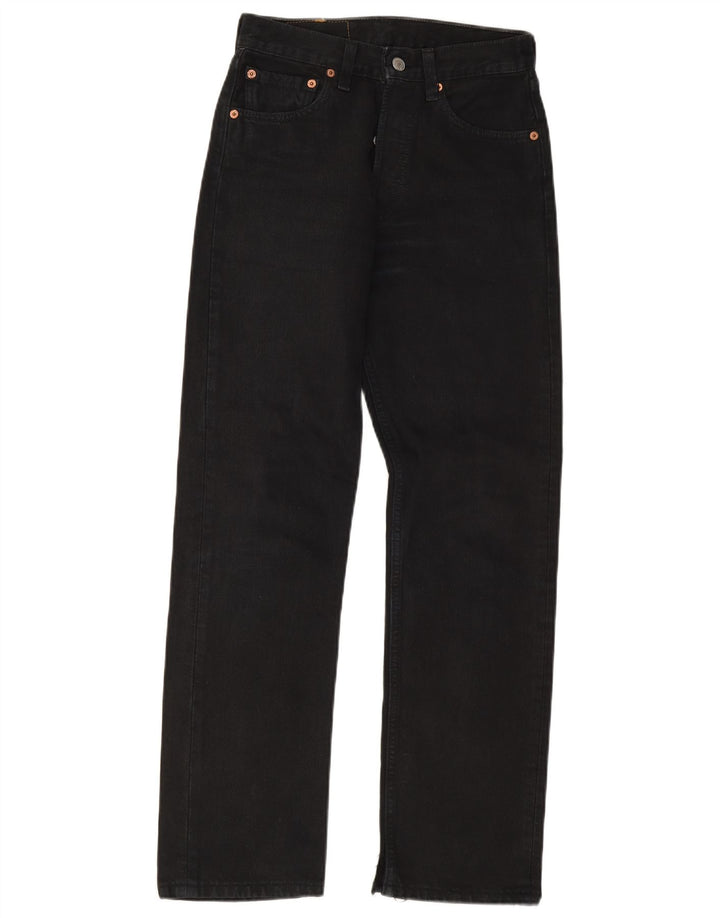 Levi's Mens 501 Straight Jeans W27 L30 Black Cotton
