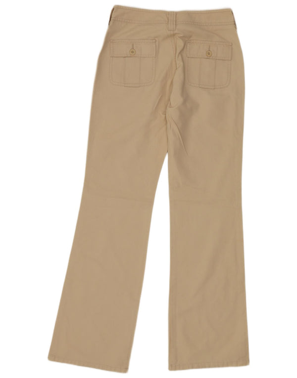 Benetton Womens Bootcut Casual Trousers IT 38 XS W28 L31 Beige Cotton