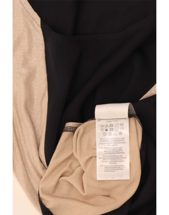 Liu Jo Womens Vest Top IT 40 Small Black Colourblock Polyester