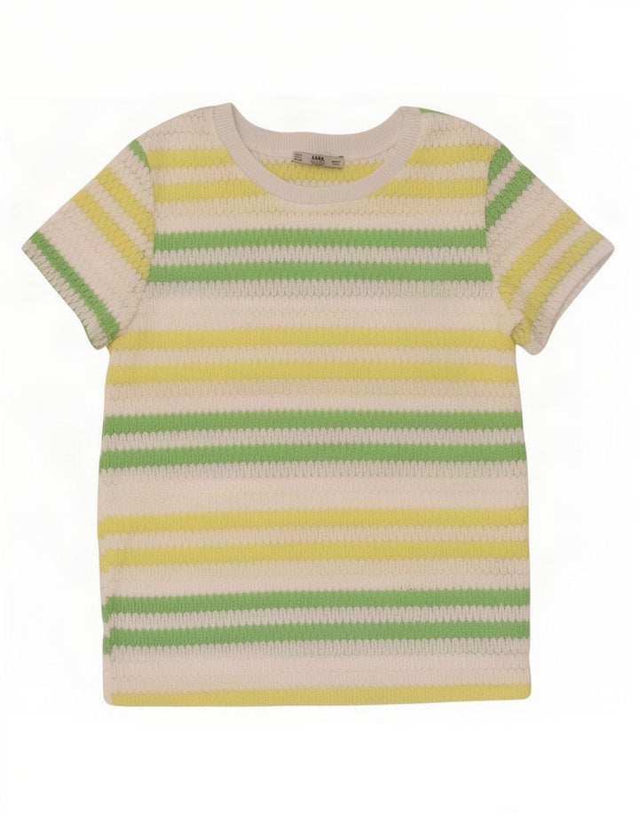 Zara Womens Knit Blouse Top UK 10 Small Multicoloured Striped Polyester