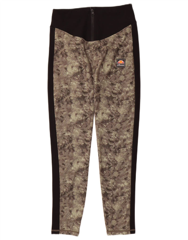 Ellesse Womens Leggings UK 10 Small Green Camouflage Polyester