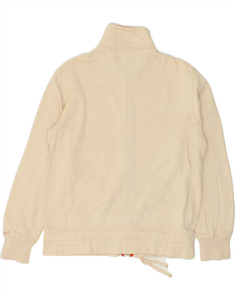 ASICS Womens Tracksuit Top Jacket UK 14 Medium Beige Cotton | Vintage Asics | Thrift | Second-Hand Asics | Used Clothing | Messina Hembry 