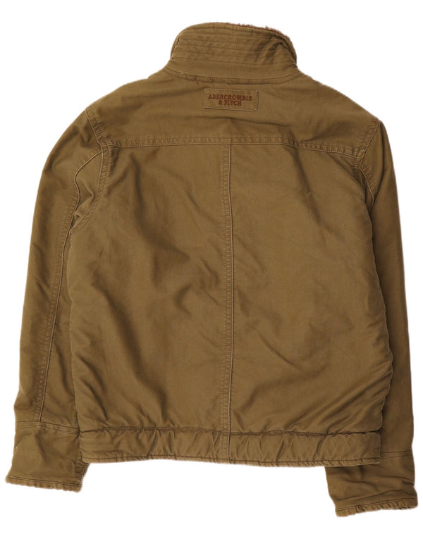 Abercrombie & Fitch Mens Sherpa Jacket UK 38 Medium Khaki Cotton