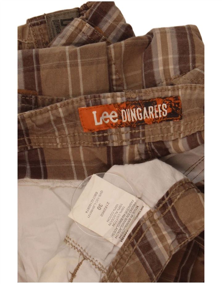 Lee Mens Cargo Shorts W30 Medium Brown Plaid Cotton