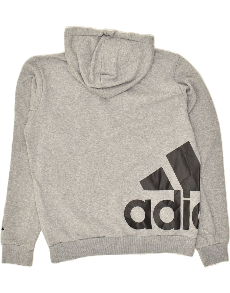 ADIDAS Mens Graphic Hoodie Jumper XS Grey Cotton Vintage Adidas and Second-Hand Adidas from Messina Hembry 