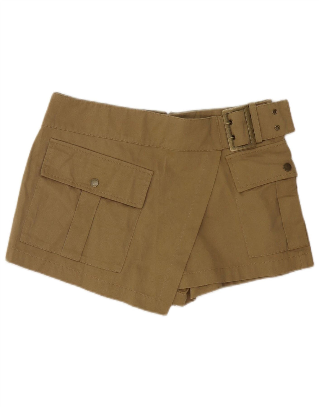 Zara Womens Cargo Shorts Medium W28 Khaki Cotton