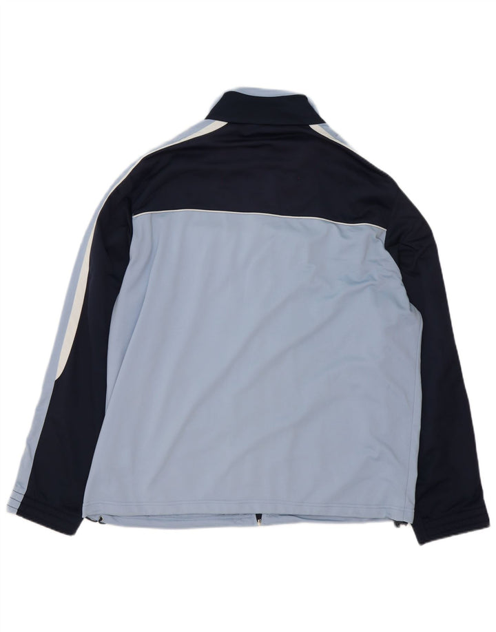 Umbro Mens Tracksuit Top Jacket Large Blue Colourblock Polyester