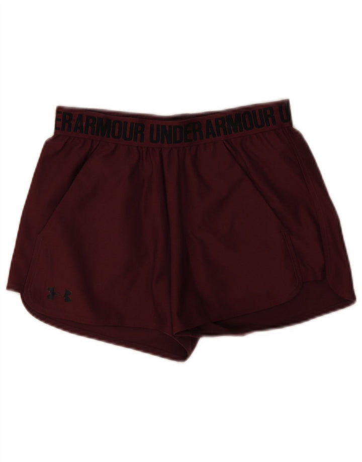 Under Armour Womens Graphic Sport Shorts XS Burgundy Polyester