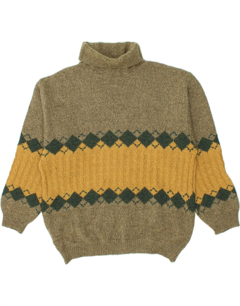 J. C. TWIDD Mens Roll Neck Jumper Sweater IT 50 Medium Beige Vintage J. C. Twidd and Second-Hand J. C. Twidd from Messina Hembry 