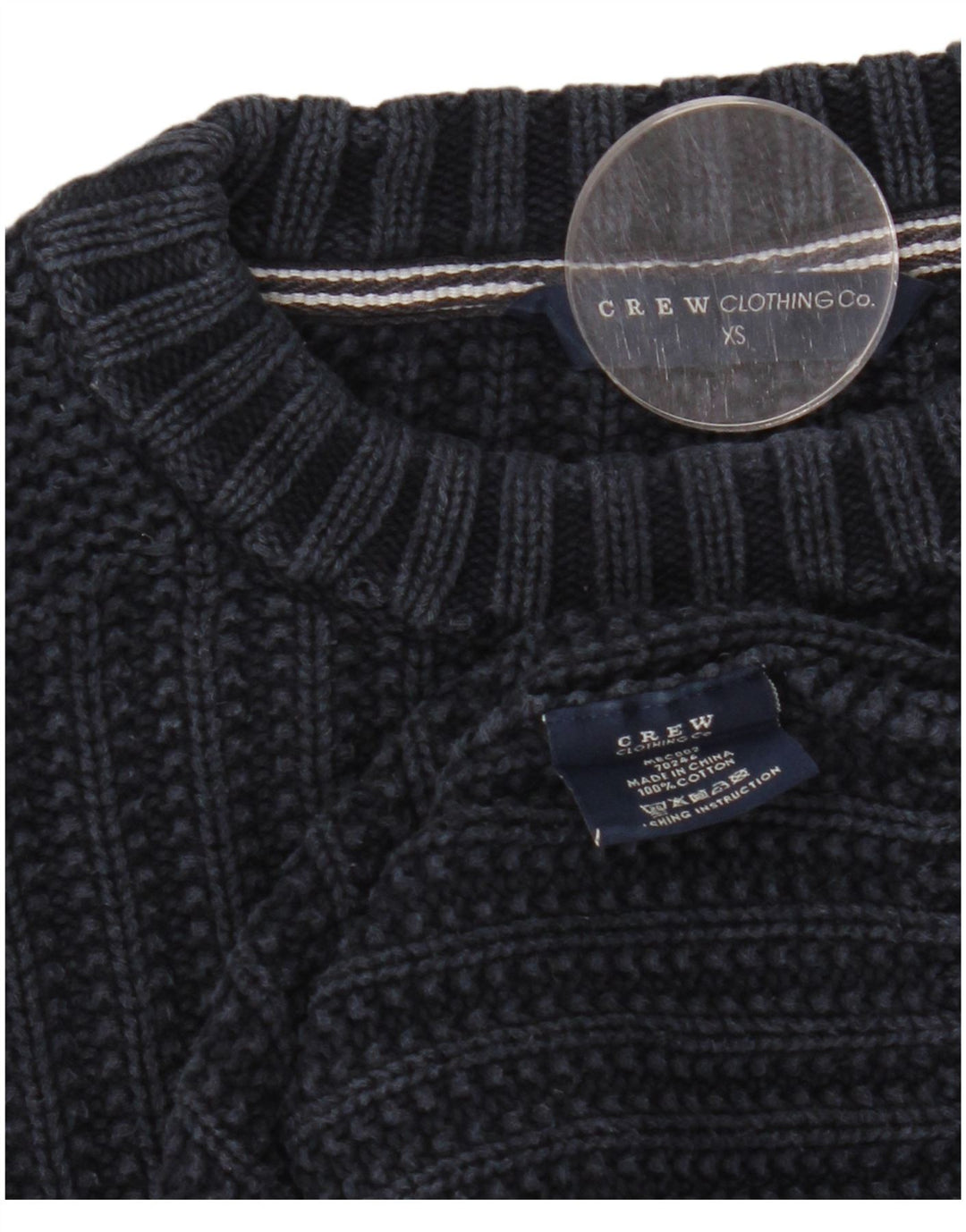 CREW CLOTHING Womens Oversized Crew Neck Jumper Sweater UK 6 XS Navy Blue
