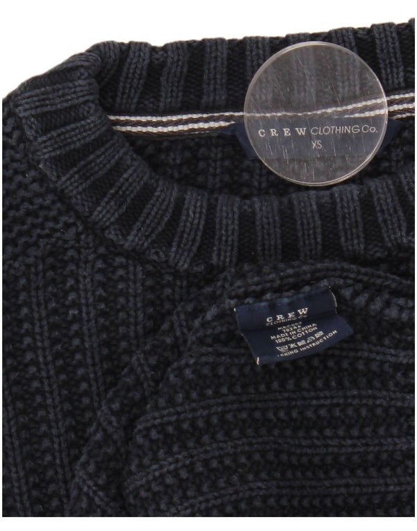 CREW CLOTHING Womens Oversized Crew Neck Jumper Sweater UK 6 XS Navy Blue