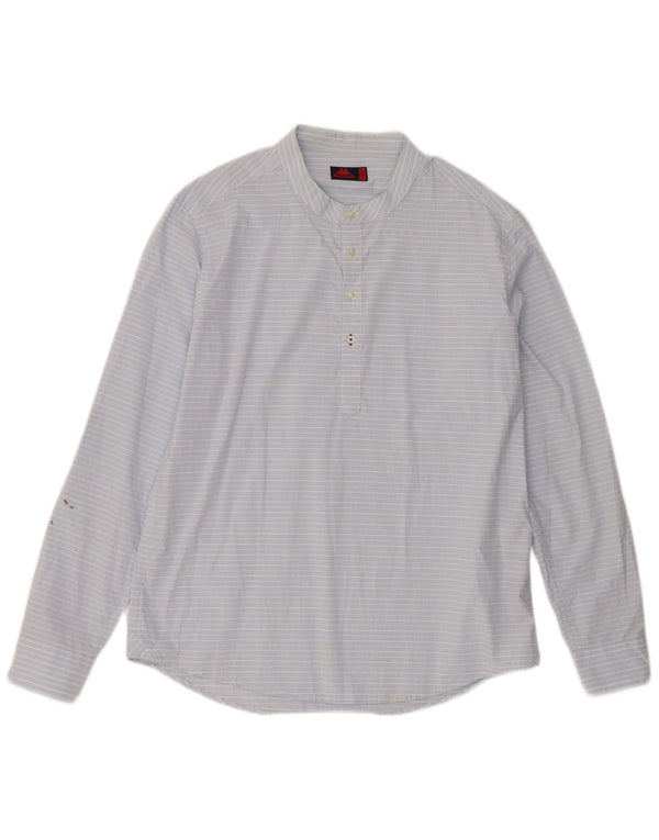 Kappa Mens Pullover Shirt Large Blue Pinstripe Cotton