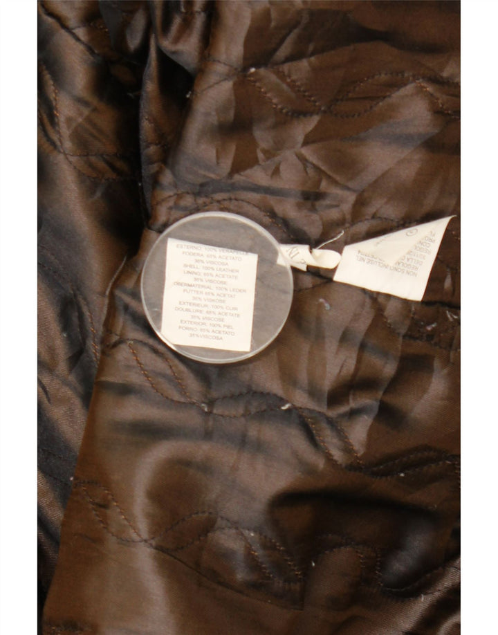 Private Womens Hooded Suede Jacket IT 48 XL Brown