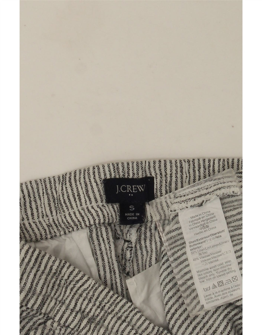 J. Crew Womens Chino Shorts Small W30 Grey Pinstripe Linen