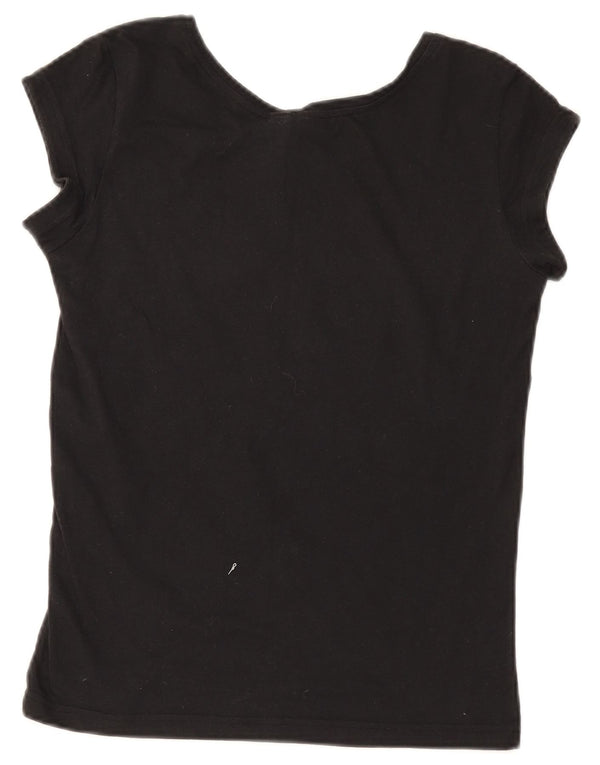 Adidas Womens Graphic T-Shirt Top UK 4/6 XS Black Cotton