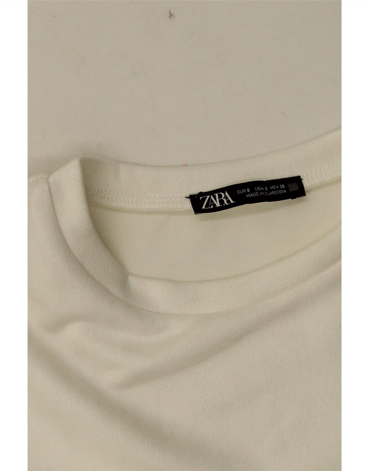 ZARA Womens Shift Dress UK 10 Small White Floral