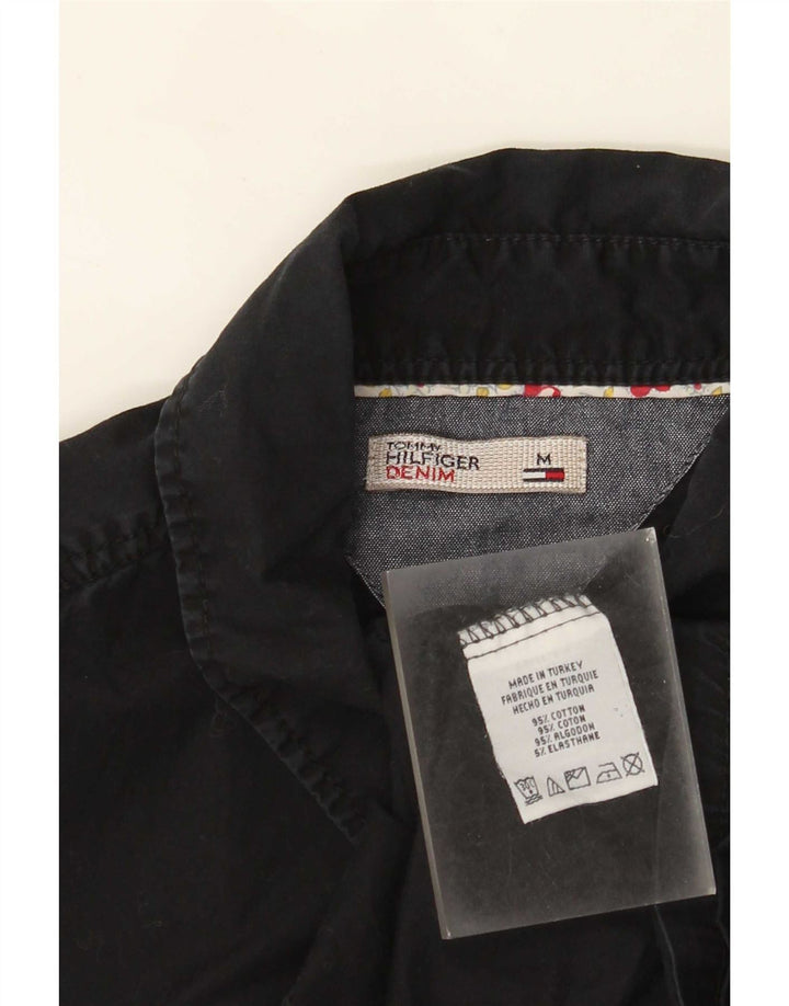 Tommy Hilfiger Womens Shirt UK 12 Medium Black Cotton