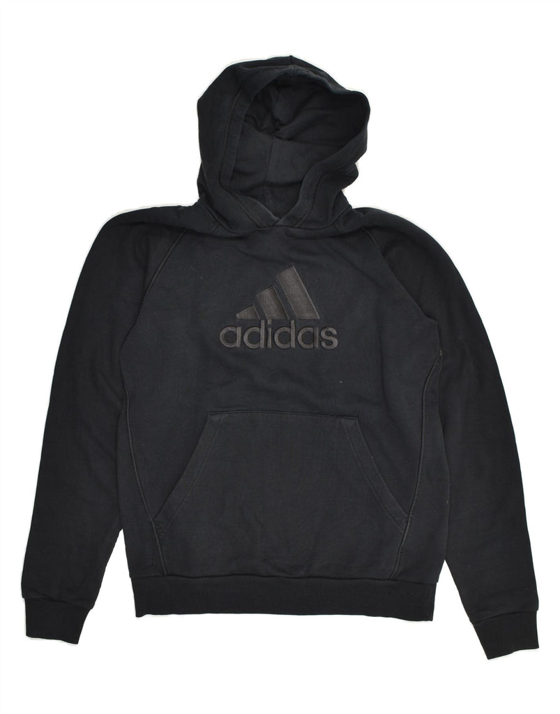 ADIDAS Boys Performance Graphic Hoodie Jumper 13-14 Years Black Cotton | Vintage Adidas | Thrift | Second-Hand Adidas | Used Clothing | Messina Hembry 