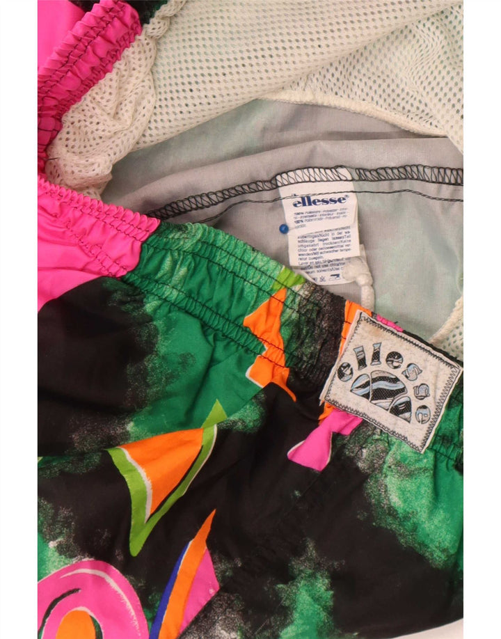 Ellesse Mens Graphic Sport Shorts Medium Green Colourblock Polyester