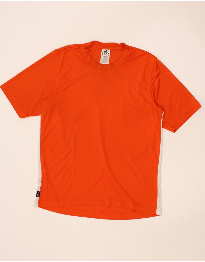 ADIDAS Mens T-Shirt Top Large Red Colourblock Polyester Vintage Adidas and Second-Hand Adidas from Messina Hembry 