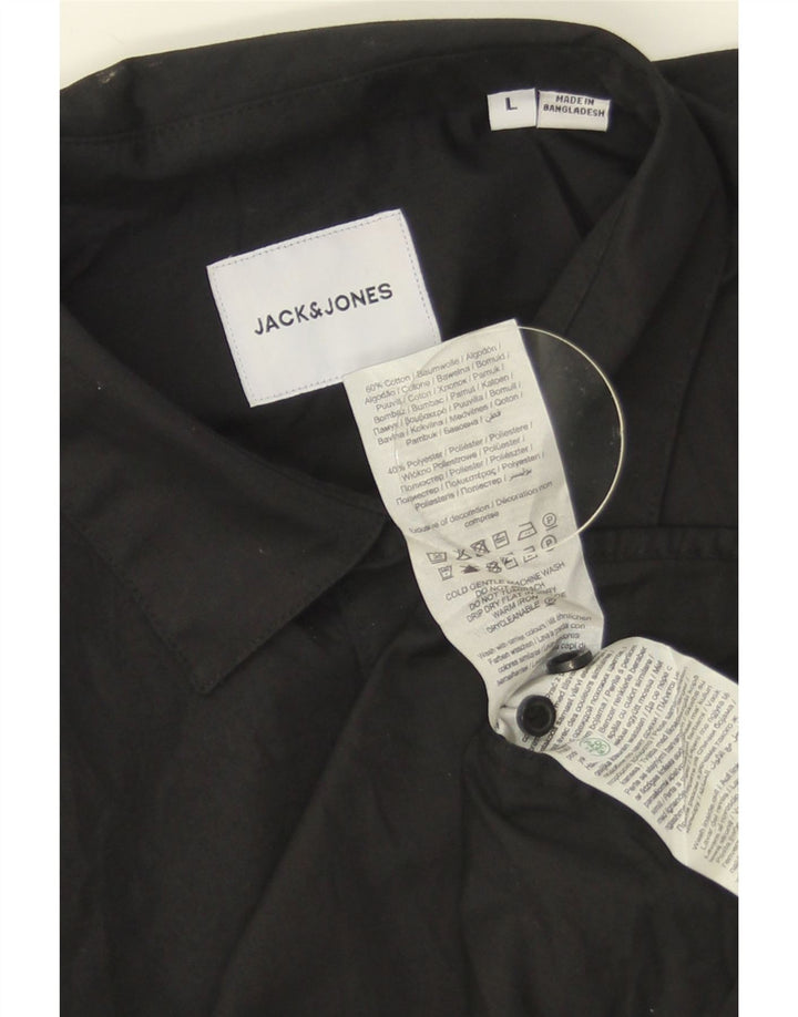 Jack & Jones Mens Shirt Large Black Cotton