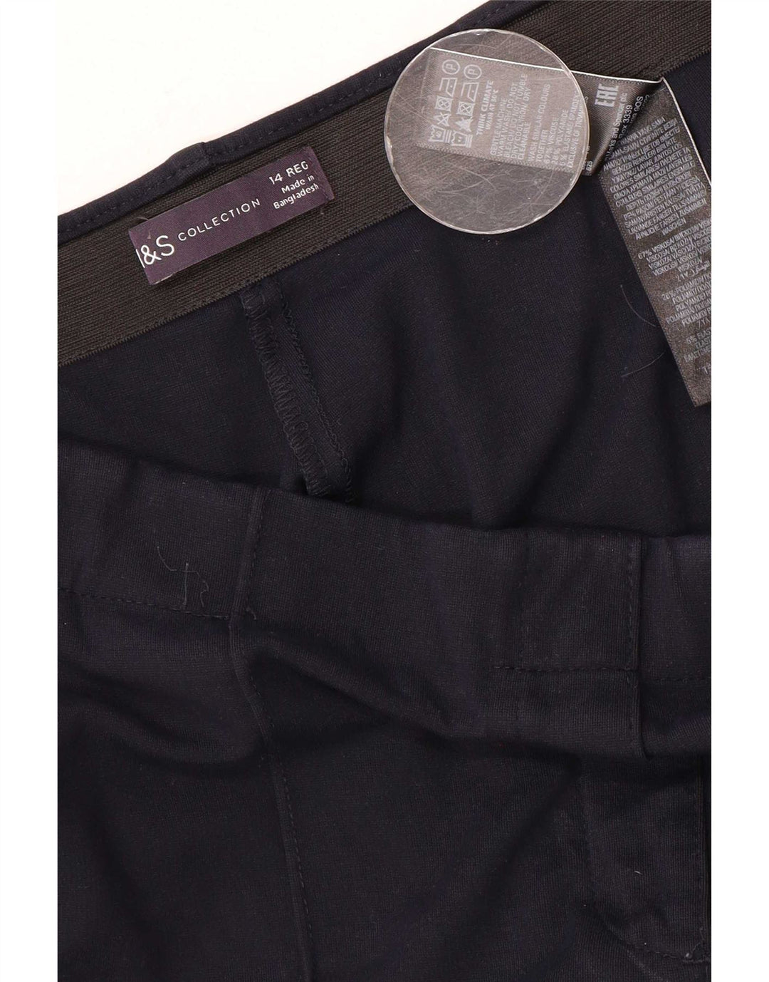 Marks & Spencer Womens Chino Trousers UK 14 Medium W30 L28 Navy Blue