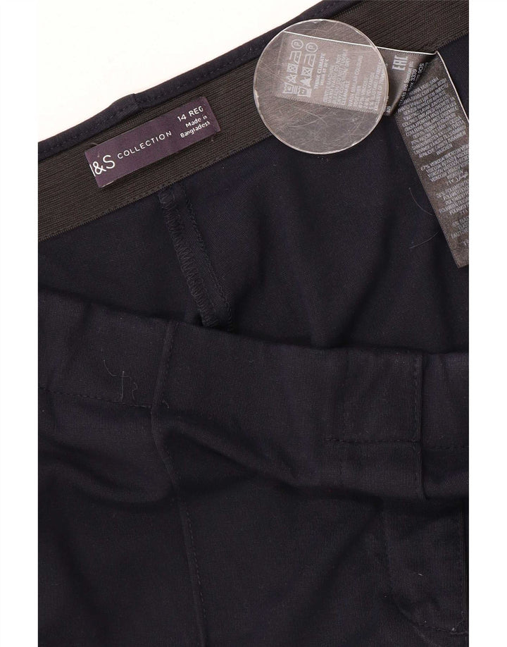 Marks & Spencer Womens Chino Trousers UK 14 Medium W30 L28 Navy Blue