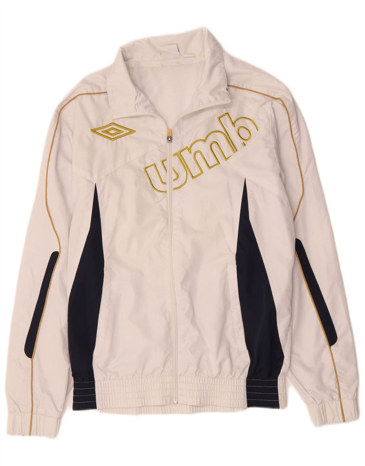 Umbro Mens Graphic Tracksuit Top Jacket Small White Colourblock Polyester