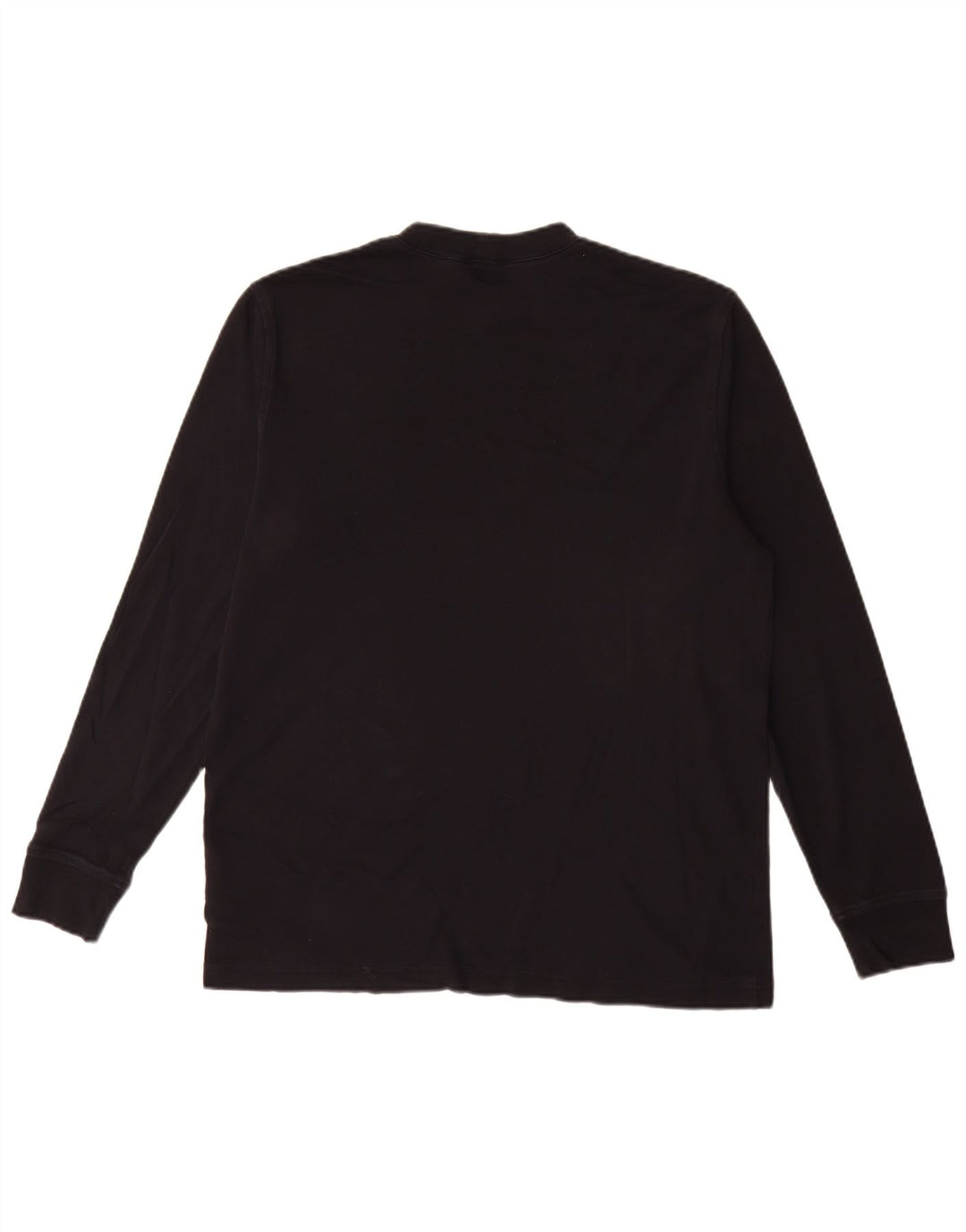 Lands End Mens Top Long Sleeve Medium Black Cotton