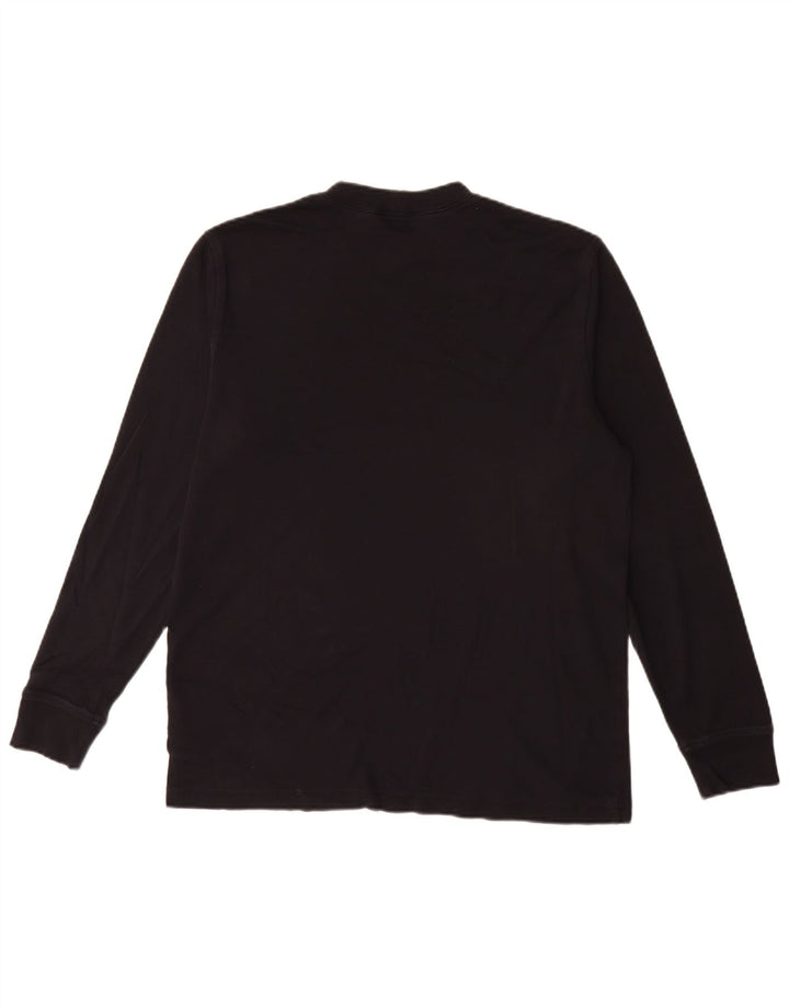 Lands End Mens Top Long Sleeve Medium Black Cotton