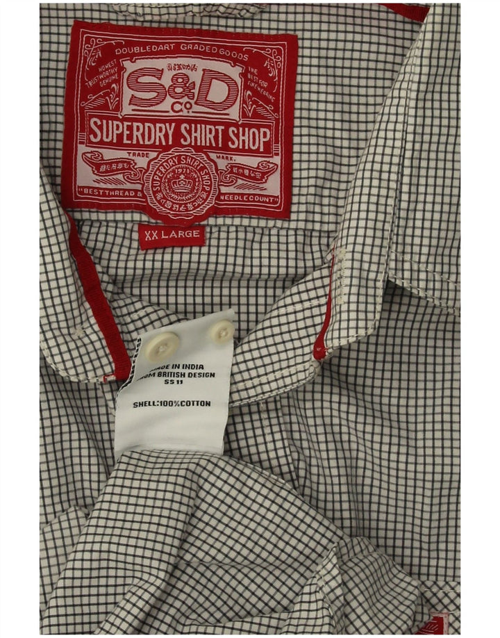 Superdry Mens Shirt 2XL Grey Check Cotton