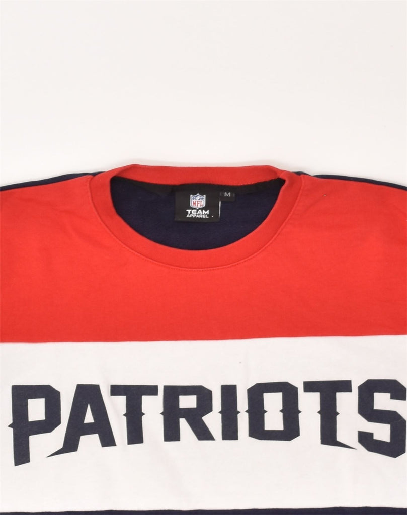 NFL Mens Graphic Sweatshirt Jumper Medium Navy Blue Colourblock Cotton | Vintage NFL | Thrift | Second-Hand NFL | Used Clothing | Messina Hembry 
