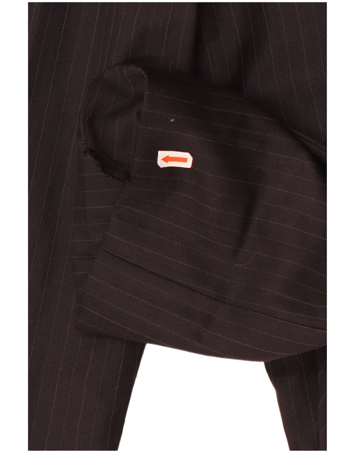 Zara Mens Straight Suit Trousers EU 40 Medium W32 L27 Black Pinstripe