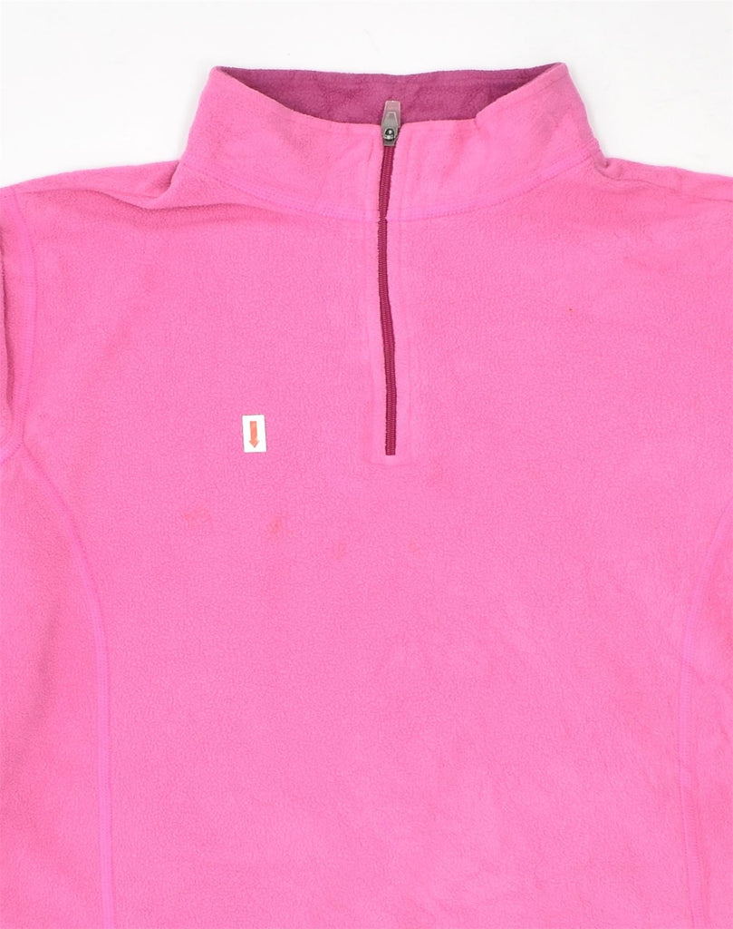 L.L.BEAN Girls Zip Neck Fleece Jumper 10-11 Years Medium Pink Polyester | Vintage L.L.Bean | Thrift | Second-Hand L.L.Bean | Used Clothing | Messina Hembry 