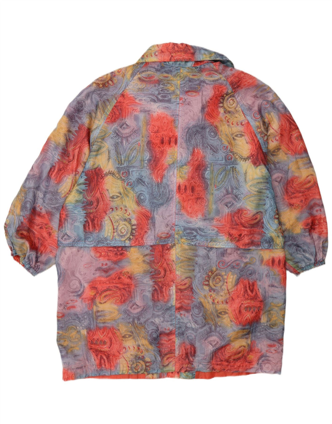 Vintage Womens Abstract Pattern Windbreaker Coat IT 40 Small Multicoloured