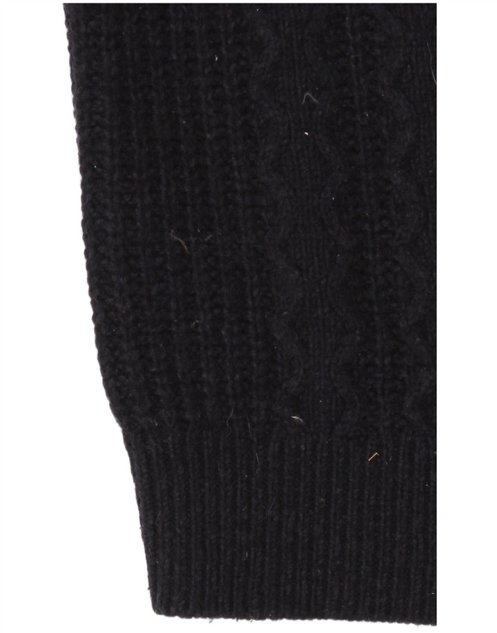 Fat Face Mens Crew Neck Jumper Sweater Large Navy Blue Wool