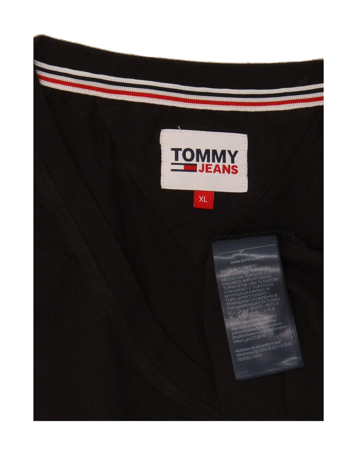 TOMMY HILFIGER Mens T-Shirt Top XL Black Cotton Vintage Tommy Hilfiger and Second-Hand Tommy Hilfiger from Messina Hembry 