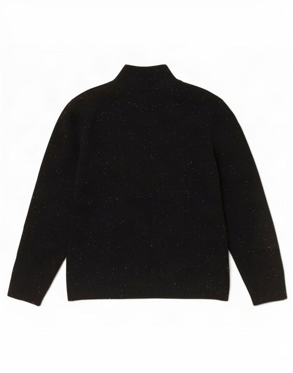 Zara Womens Turtle Neck Jumper Sweater UK 12 Medium Black Flecked Cotton