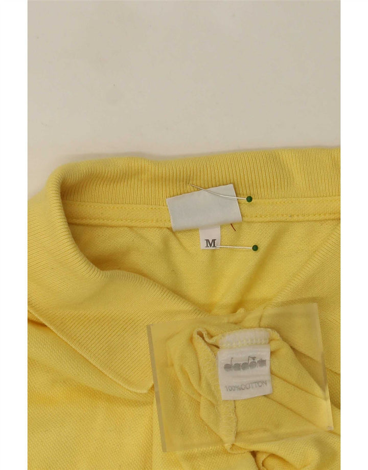 Diadora Mens Polo Shirt Medium Yellow Cotton